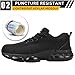 OWIF Steel Toe Work Shoes for Men Women Comfortable Lightweight Cushion Composite Toe Construction Safety Toe Shoes,9.5 Women/8 Men Black