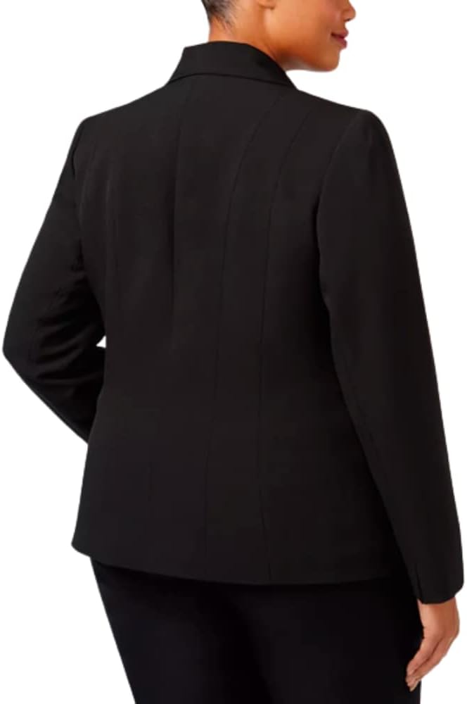 Kasper Womens Stretch Crepe One Button Blazer - Image 2