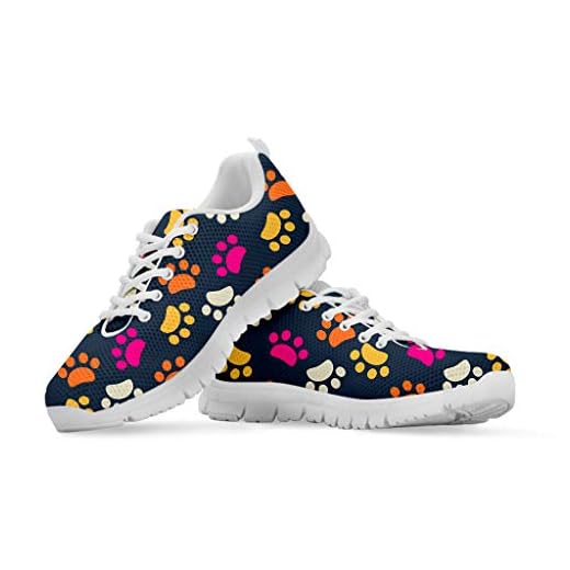 Coloranimal Unisex Damen Sneakers Blume Kleine Gänseblümchen Sport Laufschuhe für Teenager Air Mesh Flats, - Mehrfarbige Pfoten. - Größe: 41 EU