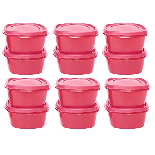 Image of Cutting EDGE Snap Tight Eco Plastic Container Set for Pickle, Sauces, Spices, Dry Fruits, Travelling, 12-Pieces (1.5 L, Pink)