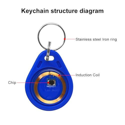 ReaIOKbii IS014443A M1 Classic NFC RFID-Token, wasserdicht, ABS, 13,56 MH2, Blau, 50 Stück
