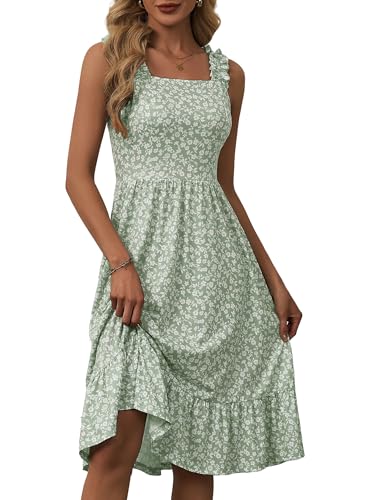 ZABERRY Sundresses for Women Sage Green Cute Birthday Party Floral