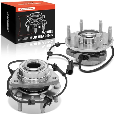 A-Premium 2 x Front Wheel Bearing and Hub Assembly with ABS & 6-Lug Compatible with Chevy GMC Buick - 2002-2009 - SSR, Trailblazer (EXT), Envoy (XL XUV), Ascender, Bravada, Rainier