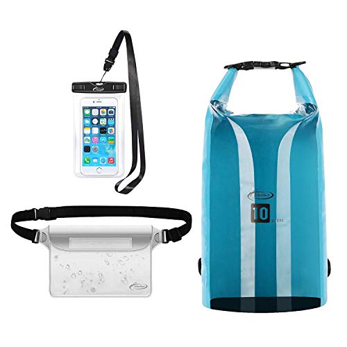 AiRunTech 10L Floating Waterproof Dry Bags Sack Beach Storage Bags Boating Kayaking Snowboarding