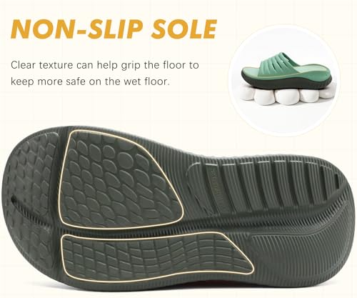 Image of GPOS Womens Recovery Slides Sandals with Orthotic Plantar Fasciitis Relief Comfortable Athletic ladies Sandals with Thick Cushion Sole for Indoor Outdoor