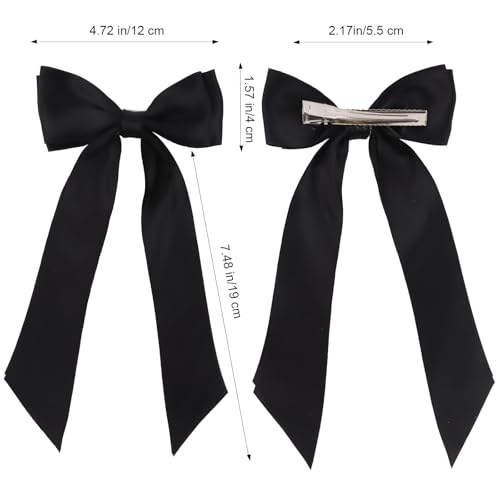 Lazos para el cabello satinados blanco, negro y rojo miniatura 2