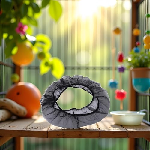 Image of 1Pc Black Small Bird Cage Cover,Small Birdcage Seed Catcher Guard Net Cover,Nylon Pet,Airy Gauze Birdcage Accessories Mesh Net,Dust,Bonsai Protection Pet Supplies