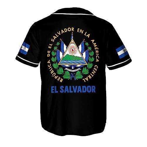 Parvii Personalized El Salvador Baseball Jersey - Camiseta orgullosa de El Salvador para hombre miniatura 3