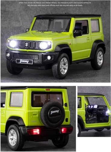 Image of 1:32 Scale Suzuki Jimny Diecast Model Car - Metal Toy Car with Openable Doors, Hood & Trunk, Pull Back Action, Realistic Miniature Off-Road Vehicle for Kids & Collectors [Green Color]