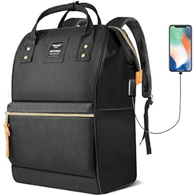 Cheap Hethrone Laptop Backpack 15 6 Inch Water Resistant School Backpack Wide Open Travel Work Rucksack Bag Casual Daypack For Women Men Black Usb Compare Prices For Hethrone Laptop Backpack 15 6 Inch