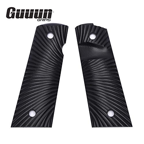 Guuun G10 Grips For Full Size 1911 Magwell Grip Ambi Safety Cut Sunburst Texture #TOP1