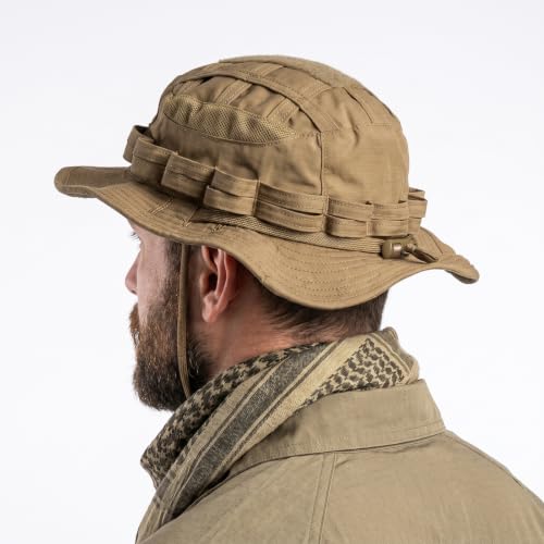 Image of IDOGEAR SPORTS Tactical Boonie Hat Oval Molded Brim Water Resistant | Men Women | Oval Molded Brim | 360 Moisture-wicking | Mesh Vent | Quick-Release Buckle | MOLLE Loop Panels | Hunting Fishing