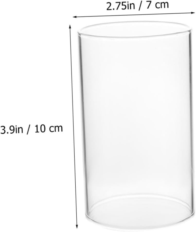 GLEAVI 4pcs Glass Candle Shades Windproof Cylinder Candle Covers Decorative Glass Holders for Home Decor Wedding Centerpiece