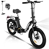 COLORWAY 20''*3.0'' Vélo électrique, EBike Pliant avec Batterie Amovible 36V 12Ah, avec Moteur 250W, avec écran LCD, portée jusqu'à 35-70 KM.