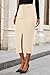 PRETTYGARDEN Corduroy Skirt Women Fall Fashion 2025 High Waisted Pencil Midi Skirts Business Casual Work Office Winter Outfit (Beige,6)