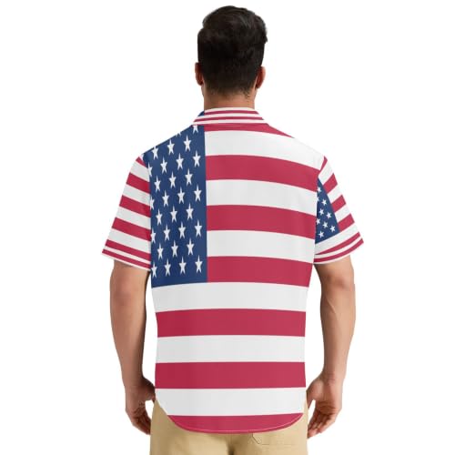 Chemise manches courtes USA GuoChe pour vos barbecues d'été et soirées à thème en taille S