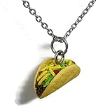 Taco Necklace for Party, 20" Cable Chain with Lobster Clasp, Fast Food Jewelry, Taco Lover Gifts for