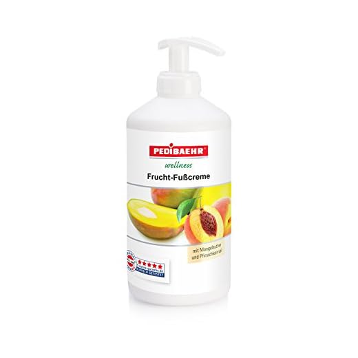 Pedibaehr Baume pour les pieds au beurre de mangue et à l'huile de pépins de pêche, soin des pieds pour tous les types de peau, 500 ml avec distributeur