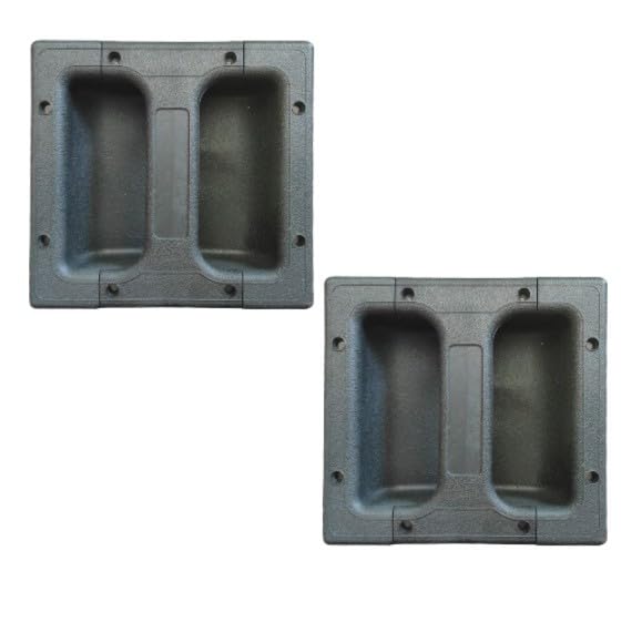 WEB world electronic business Set 2 pezzi - Maniglia a incasso per casse acustiche e flight case - 14x15 cm - Profondità 40 mm - Nero