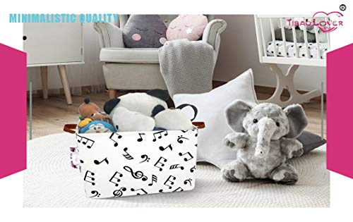 Image of Rectangular Kids Storage Bin Gift Basket Baby Organizer Shelf Book Basket Room Decor (music)