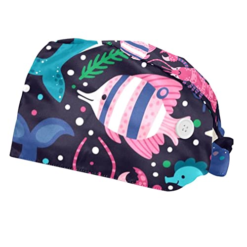 Casquette pour hommes femmes calot de travail motif tortue baleine accessoire de protection mixte