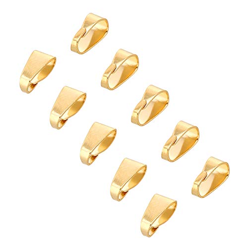 UNICRAFTALE 80 pcs Or Snap on Bails En Acier Inoxydable Serrage Bails Pendentif Bails Connecteurs Crochet Pendentif Fermetures pour Bricolage Balancer Charms Neckalce Bijoux Bricolage Artisanat Faire