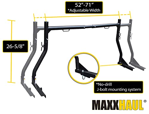 image for MAXXHAUL 50241 Adjustable Steel Pick Up Truck Ladder Utility Racks-Pai