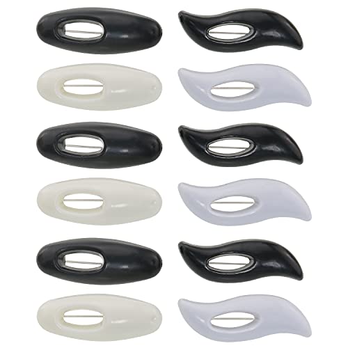 CZQC Safety Pin 12PCS 2Types Black and White Plastic Muslim Women Hijab Head Scarf Pins Scarf Clip Ladies Dressing Brooches Headscarf Decoration