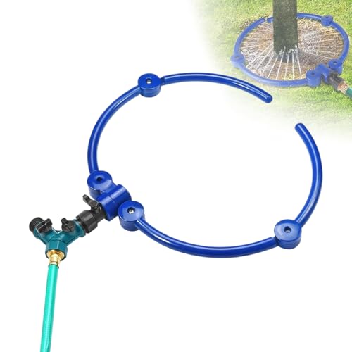 Missmisq Anillo De Riego - Anillo De Irrigación Reutilizable Y Recargable para Árboles | Aspersor Regulable 360 Grados para Patio Jardín Macizos Exterior Plantas y Arbustos