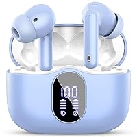 Wireless Earbuds, Bluetooth 5.4 Headphones In Ear with 4 ENC Noise Cancelling Mic, Bluetooth Earbuds Mini Deep Bass Stereo Sound, 36H Playtime LED Display Wireless Earphones IP7 Waterproof, Purple