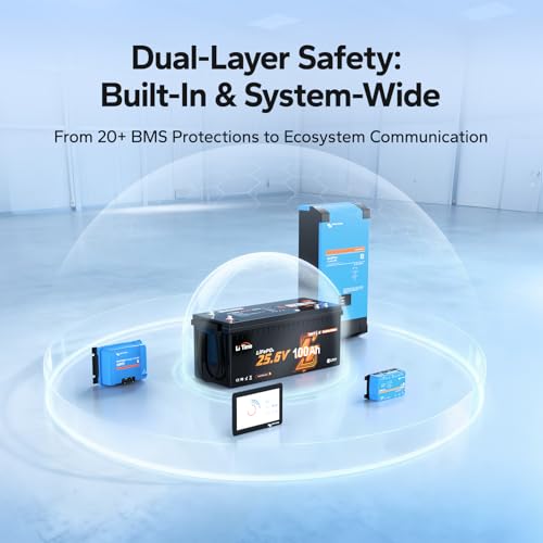 Image of LiTime 24V 100Ah LiFePO4 Battery Compatible with Victron System, CAN /RS485 Communication, Bluetooth 5.0, 4000+ Deep Cycles, Perfect for Off-Grid RVs, Home Energy Storage