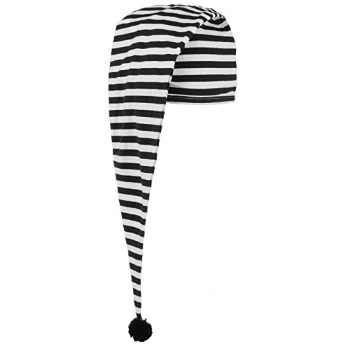 Lipodo Czapka do spania (56 cm) - dla kobiet i mężczyzn - czapka nocna z bawełny z pomponem One Size (53-60 cm) - czapka z kołeczkami
