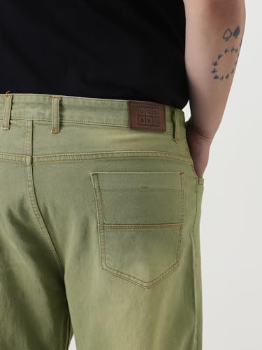 Image of Urbano Plus Men's Straight Fit Heavy Washed Jeans Stretchable