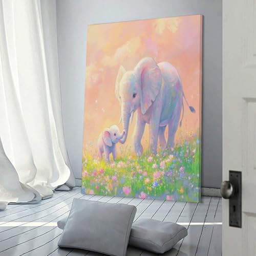 Décoration murale image sur toile éléphant idée cadeau maison