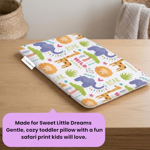 Image of Premium Memory Foam Toddler Thin Pillow | Head, Neck & Back Support | Washable Removable Cover | Ideal for Sleeping, Reading & Resting | Age 2 to 9 Year | 18.5x12.5x2.5in | Animal Print