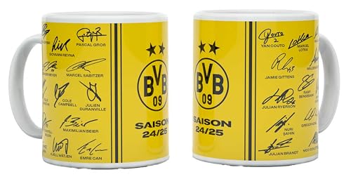 Dortmund Borussia Tasse - Unterschriften 2024/25 - Unterschriftentasse BVB 09