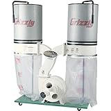 Grizzly Industrial G0562ZP - 3 HP Double Canister Dust Collector with Aluminum Impeller - Polar Bear Series