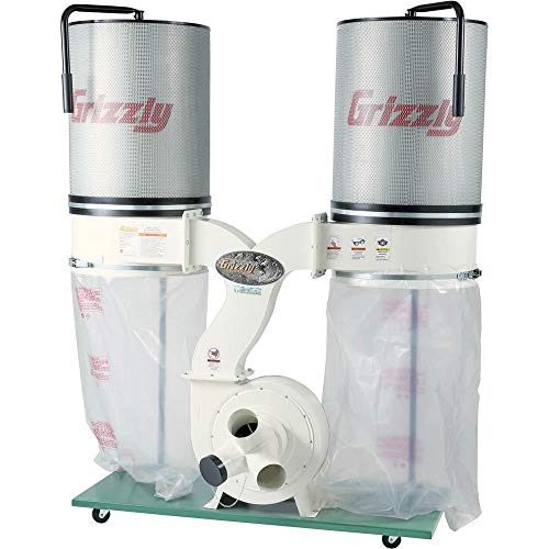 Grizzly Industrial G0562ZP - 3 HP Double Canister Dust Collector with Aluminum Impeller - Polar Bear Series