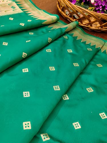 Image of DEVANGI Women's Woven Paithani Banarasi Silk Dupatta /Chunni For Women, Floral Print 1 Meter Wide and 2.3 Meter Length Printed Designer Dupatta /Chunni For Girls