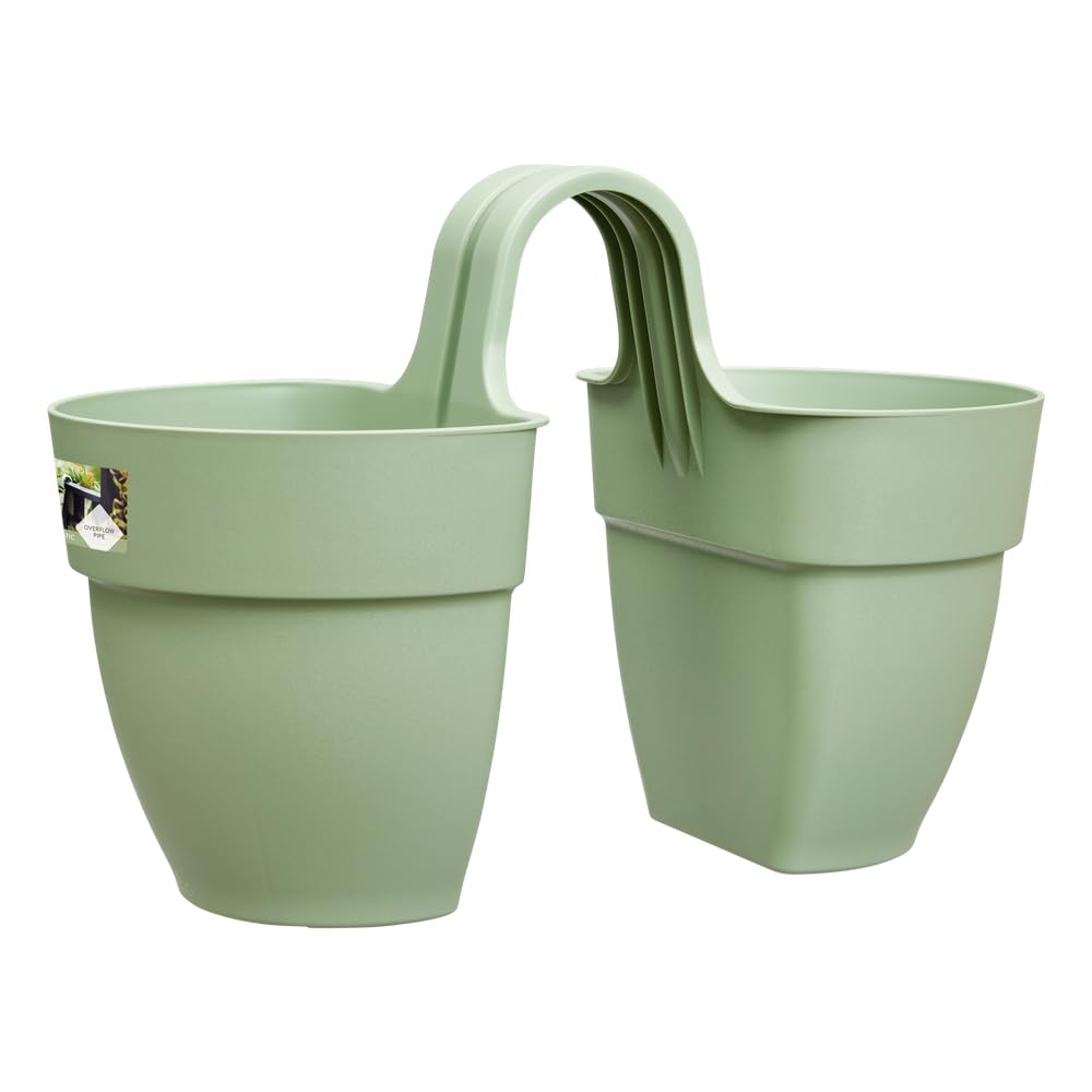 elho Vibia Campana Flower Twin 21 - Planter for Balcony & Outdoor - Ø 20.5 x H 26.5 cm - Green/Pistachio Green