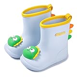 Bunt und süß Nasogetch Kinder Gummistiefel EVA Regenstiefel für Mädchen und Jungen Regenschuhe Dinosaurier Blau 160 24/25EU