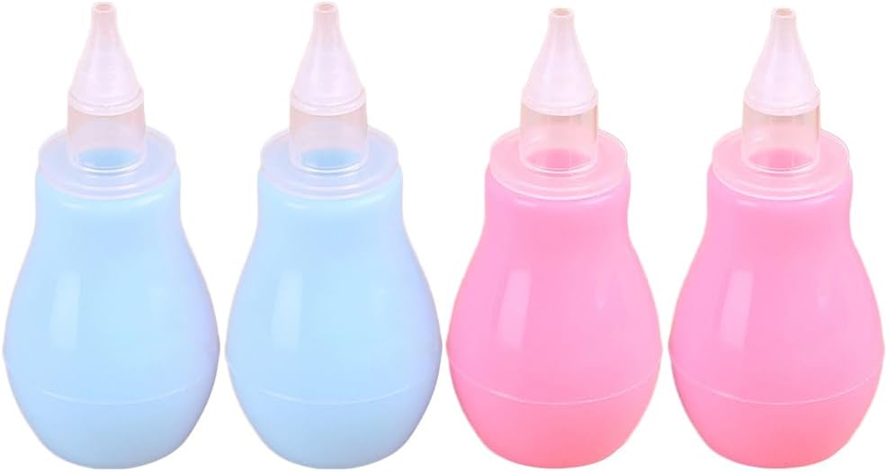 ibasenice 4-Pack with Soft Spout for Cleaner and Mucus Removal Portable Congestion Relief Tool for Newborns 3.34X1.18X1.18In