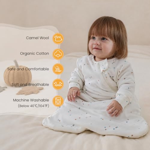 Image of Unisex Sleeping Bag for Babies and Toddlers 1.0 Tog Sleep Sack 0-6 Months, Newborn Sleep Sack, Wearable Blanket Baby, One Piece Long Sleeves, Gifts for Baby