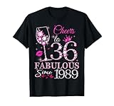 Photo Gallery womens cheers to 36 years old est 1989 36th birthday queen maglietta Photo Gallery womens cheers to 36 years old est 1989 36th birthday queen maglietta