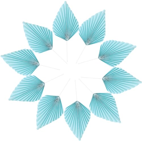 Lot De 10 Décorations Uniques En Forme D'éventail En Papier Pour Gâteaux Feuilles Dorées Pour Anniversaire Mariage