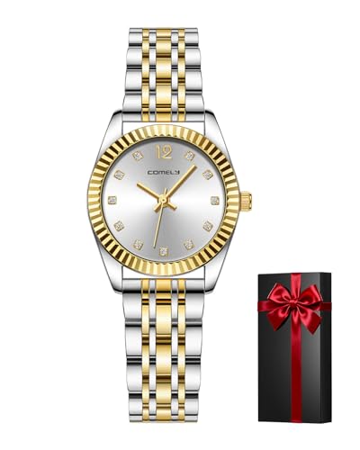 Imagen de CIVO Relojes Mujer Acero Inoxidable: Analógico Plata con Diamantes Reloj Pulsera Mujer Impermeable Cuarzo Pequeño Regalos Elegante para Señora