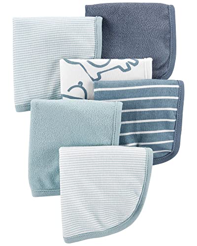 Image of Carter's 6-Pack Washcloths (Blue /Navy /Stripes)