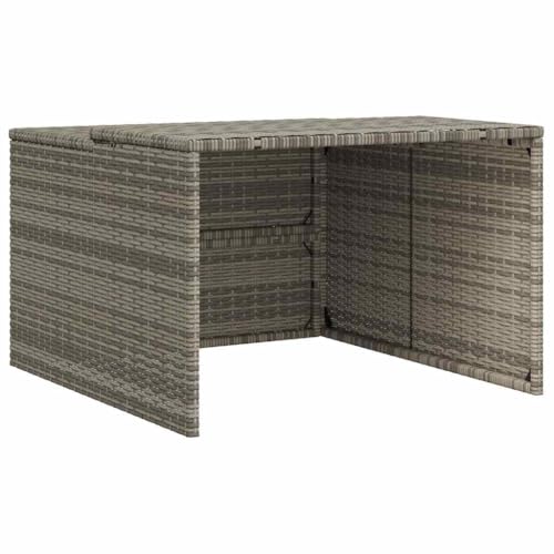 vidaXL Caseta de Robot Cortacésped, Almacenamiento de Cortacésped, Cobertizo para Cortadora de Césped, Caseta de Jardín, Ratán Sintético Gris