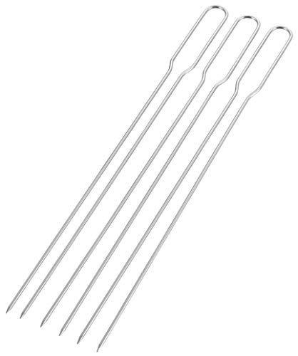 キャプテンスタッグ(CAPTAIN STAG) バーベキュー用 串 BBQ 共柄 ダブルスキュア ステンレス製 3本組 UG-3291 シルバー 全長350mmの商品画像（Amazon）