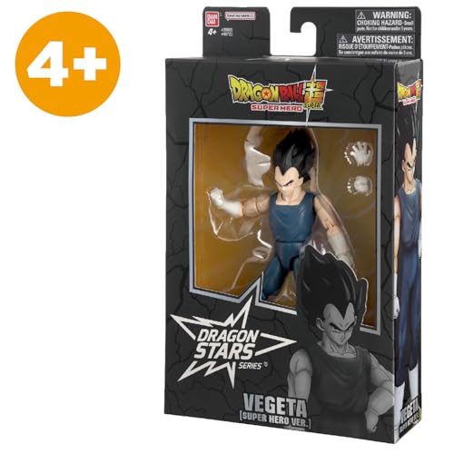 BANDAI - Dragon Ball Super Super Hero - Figurine Dragon Star 17 cm - Vegeta - Licence Officielle Dragon Ball - Figurine articulée Vegeta - Jouet Enfant 4 Ans et + - 40723